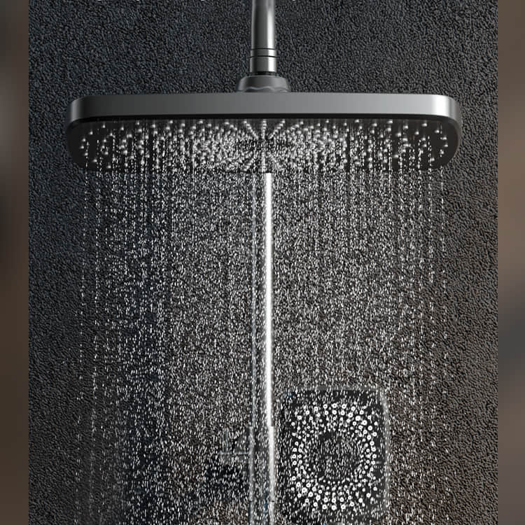 HS8801 Piano Key Shower Set Gray Bathroom Digital Display Shower Faucet
