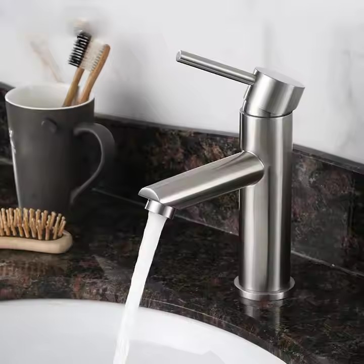HB6008 Single Handle Bathroom Faucet Single Hole Stainless Steel