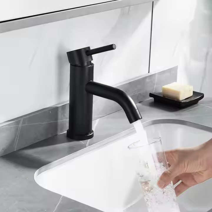 HB6008 Single Handle Bathroom Faucet Single Hole Stainless Steel