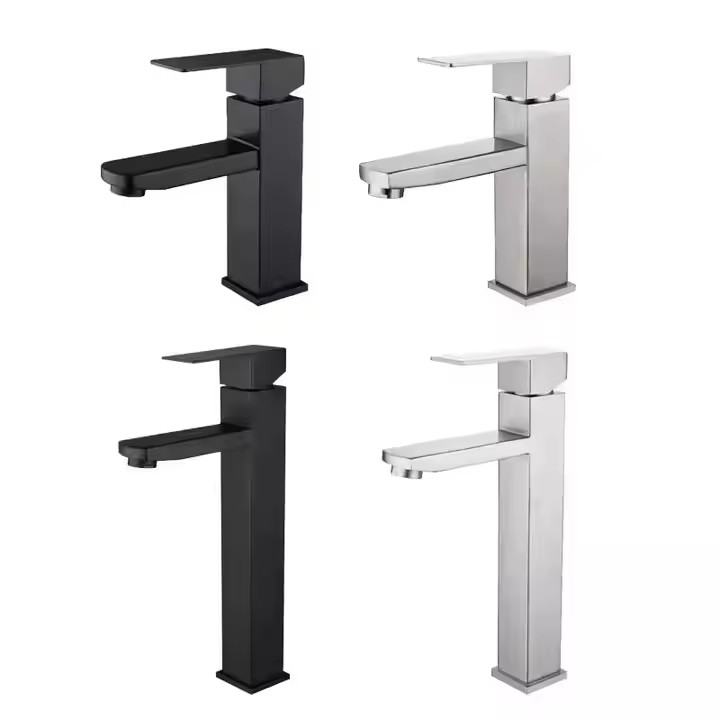 HB6009 Square Design Hot and Cold Water Taps Wash Basin Faucet