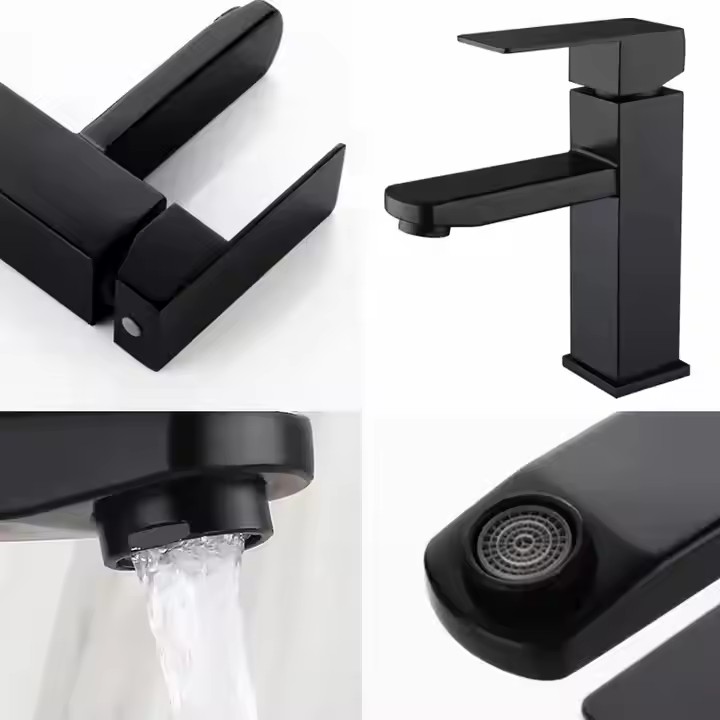 HB6009 Square Design Hot and Cold Water Taps Wash Basin Faucet