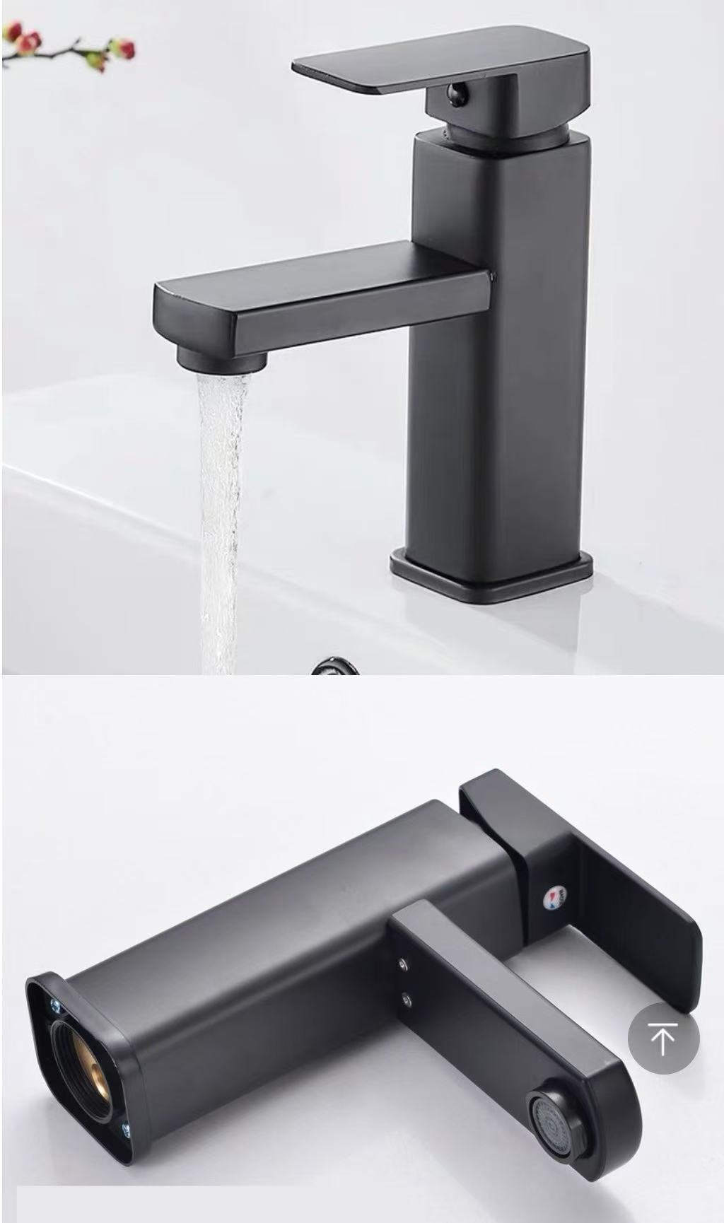 HB6010 Square Basin Hot and Cold Faucet Zinc