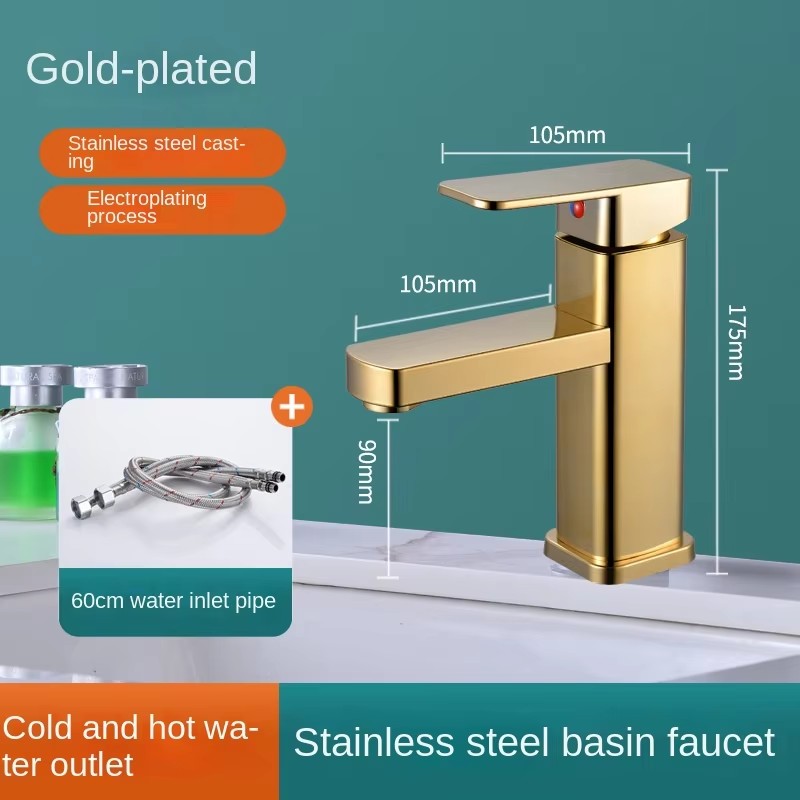 HB6010 Square Basin Hot and Cold Faucet Zinc