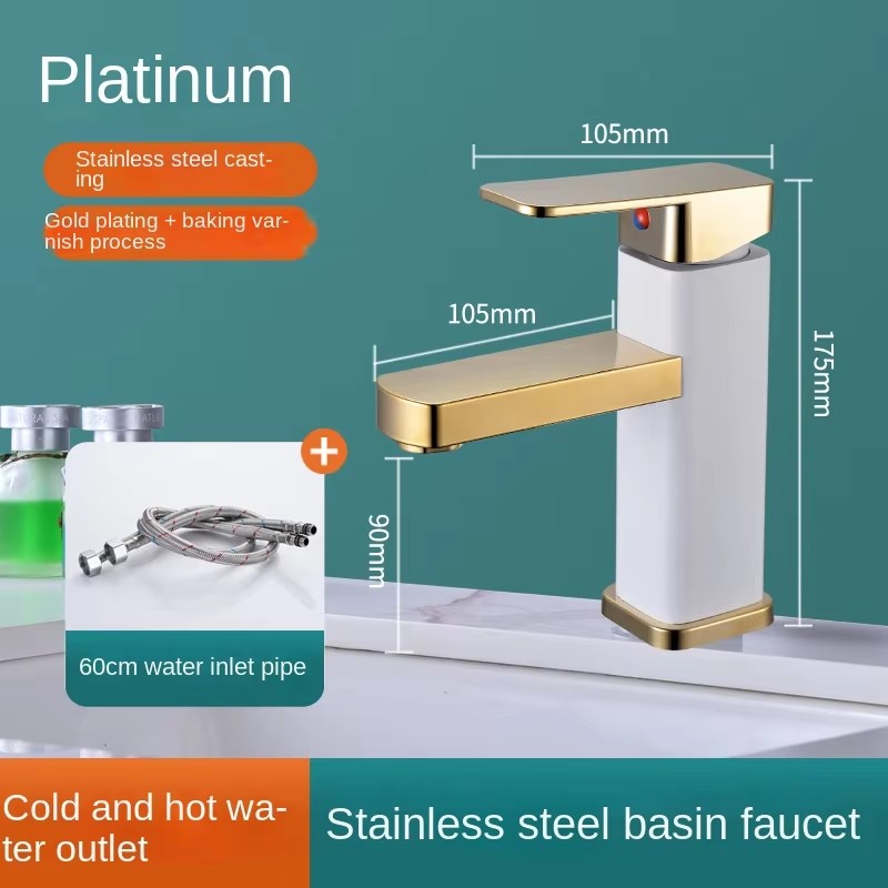 HB6010 Square Basin Hot and Cold Faucet Zinc