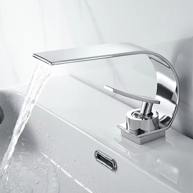 HB6031 Basin Faucet All Copper Bathroom Cabinet Waterfall Outlet Hot and Cold Faucet