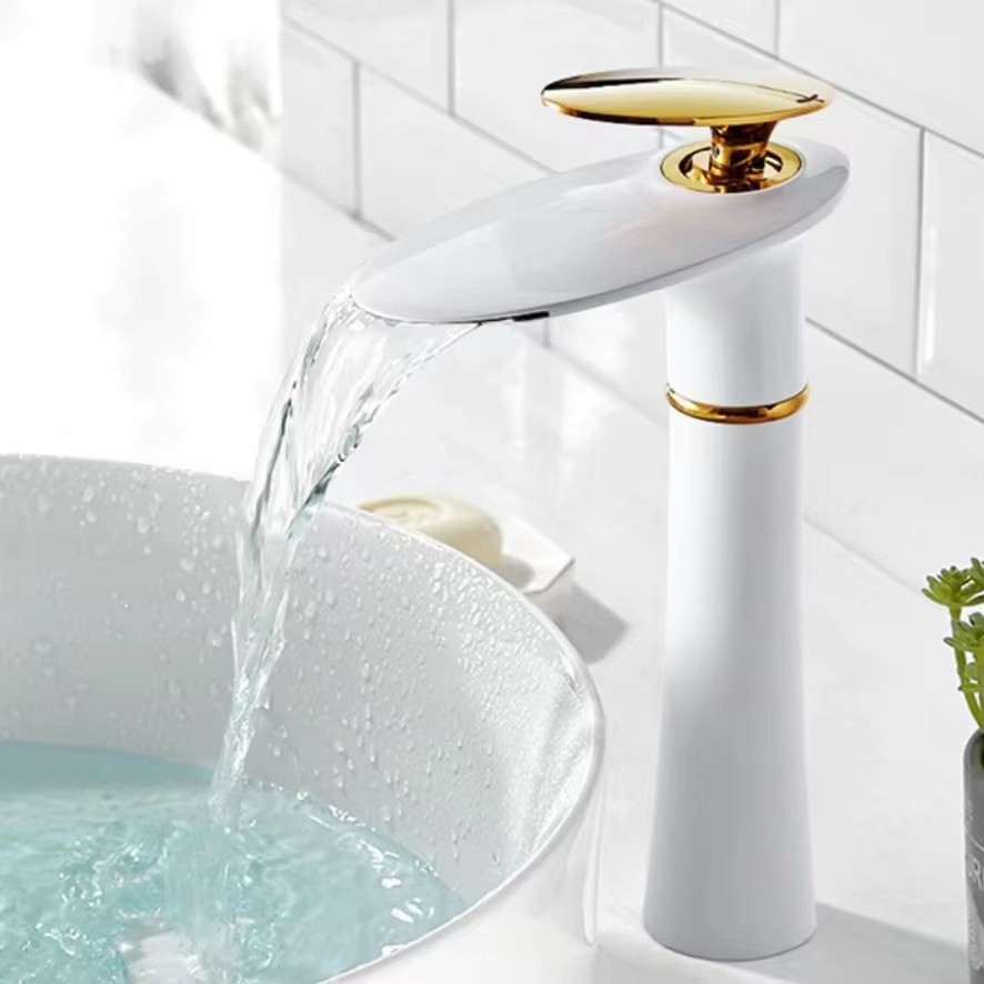 HB6032 Basin Faucet All Copper Bathroom Cabinet Waterfall Outlet Hot and Cold Faucet