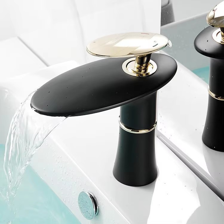 HB6032 Basin Faucet All Copper Bathroom Cabinet Waterfall Outlet Hot and Cold Faucet