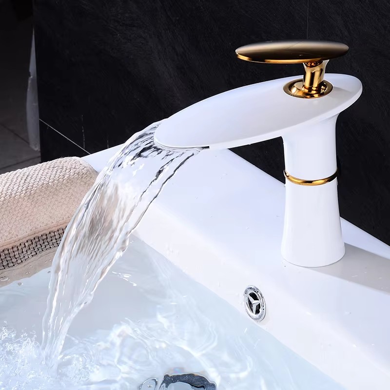 HB6032 Basin Faucet All Copper Bathroom Cabinet Waterfall Outlet Hot and Cold Faucet