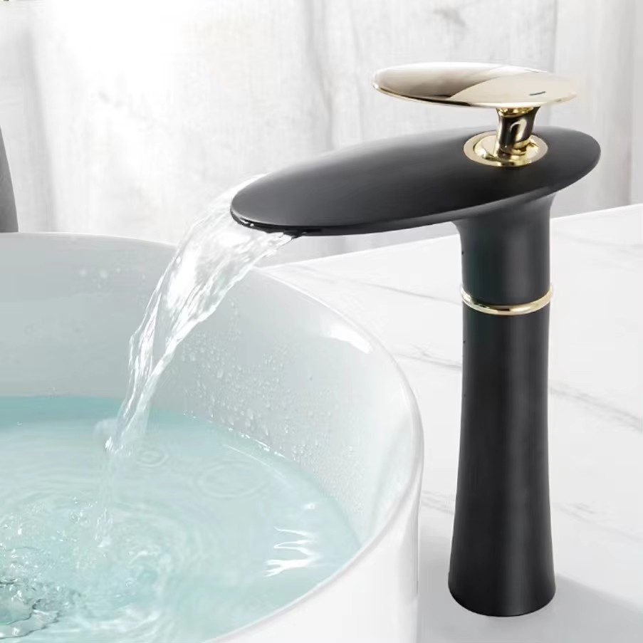 HB6032 Basin Faucet All Copper Bathroom Cabinet Waterfall Outlet Hot and Cold Faucet