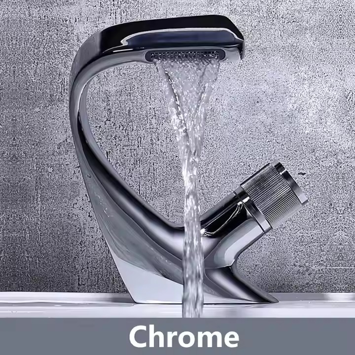  HB6033 Basin Faucet All Copper Bathroom Cabinet Waterfall Outlet Hot and Cold Faucet	
