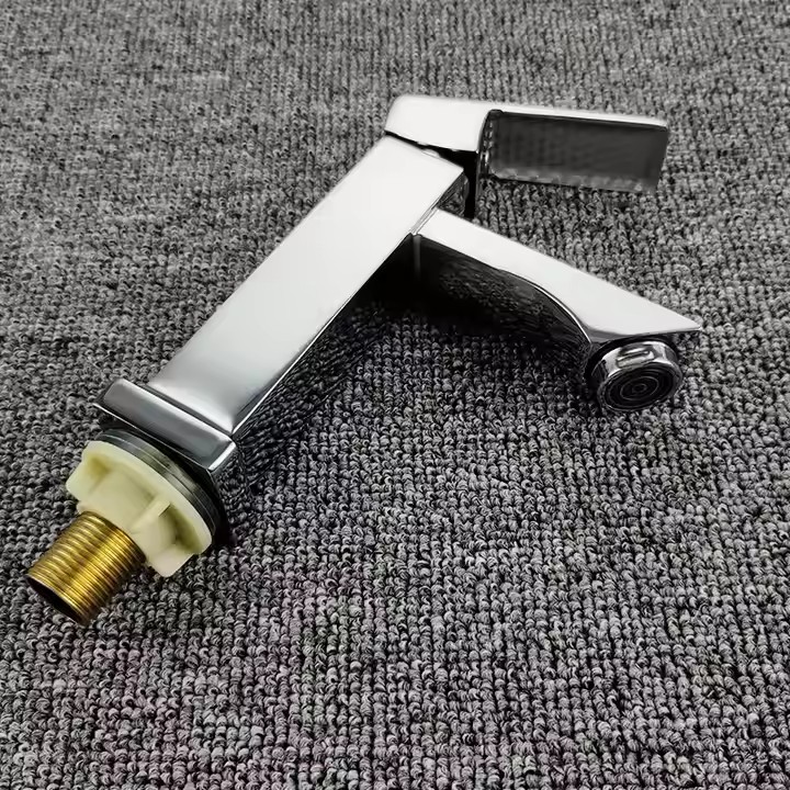 HB6007 Single Cold Water Wash Hand Zinc Body Square Single Handle Basin Faucet