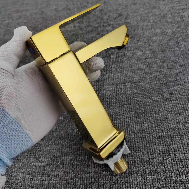 HB6007 Single Cold Water Wash Hand Zinc Body Square Single Handle Basin Faucet