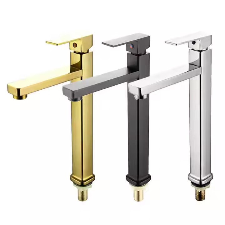  HB6041 Single Cold Zinc Body Square Single Handle Basin Faucet Long And Short