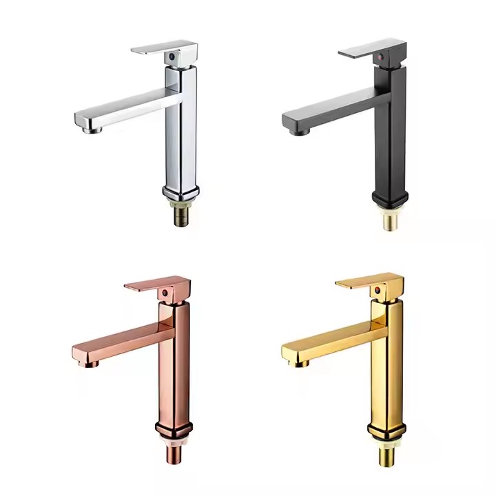  HB6041 Single Cold Zinc Body Square Single Handle Basin Faucet Long And Short