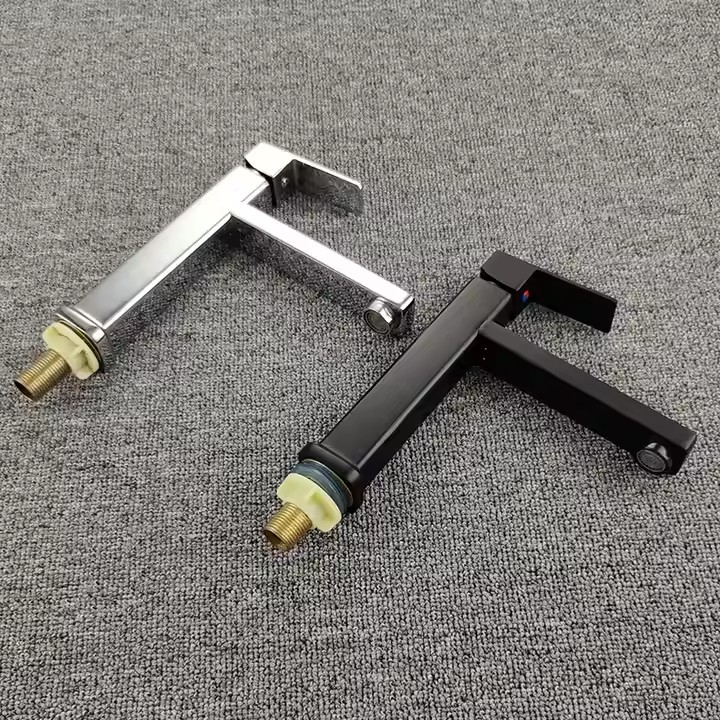  HB6041 Single Cold Zinc Body Square Single Handle Basin Faucet Long And Short