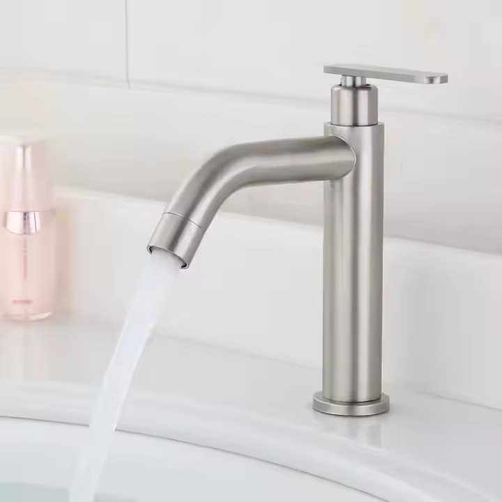 HB6044 Single Cold Taps 304 Stainless Steel Brushed Long And Short