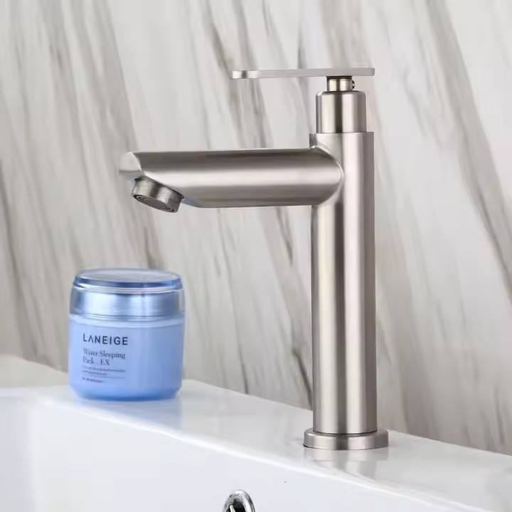 HB6044 Single Cold Taps 304 Stainless Steel Brushed Long And Short