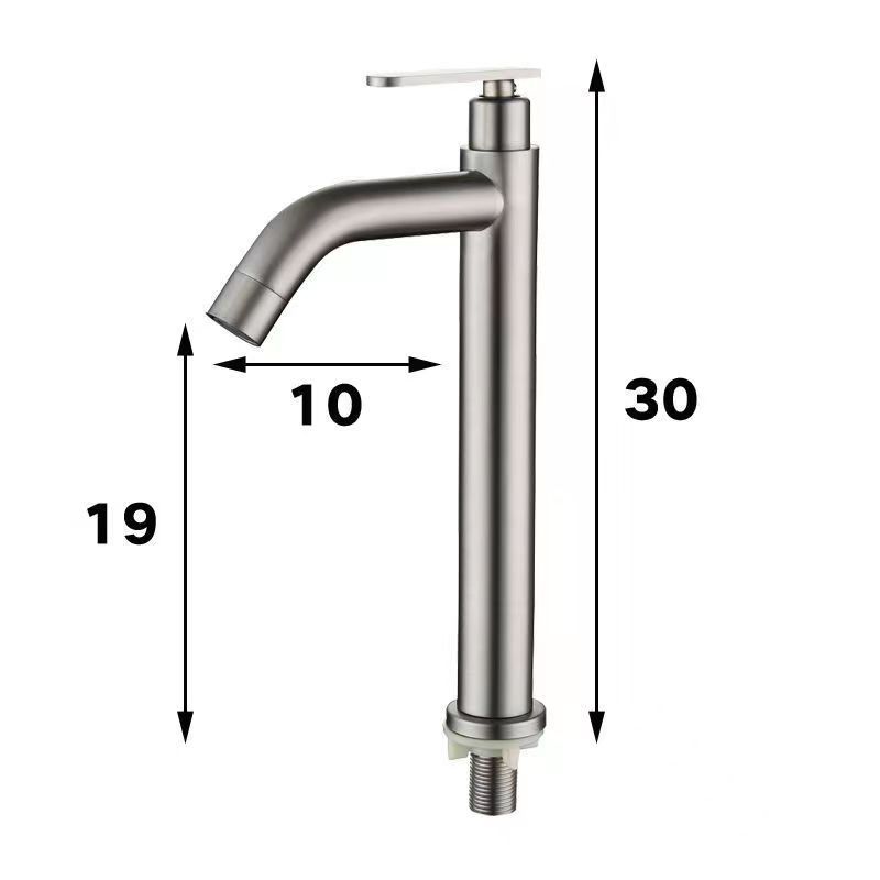 HB6044 Single Cold Taps 304 Stainless Steel Brushed Long And Short