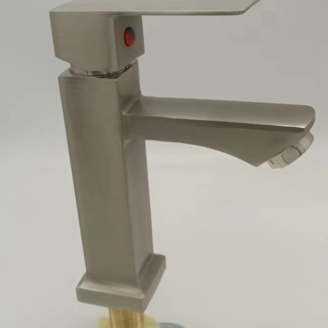 HB6007 Single Cold Water Wash Hand Zinc Body Square Single Handle Basin Faucet