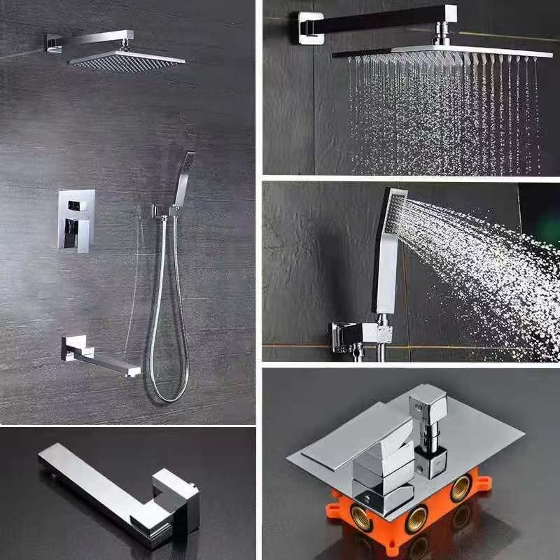 HS5001- BModern brass wall-mounted shower system, luxurious hidden shower set