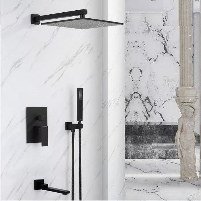 HS5001- BModern brass wall-mounted shower system, luxurious hidden shower set