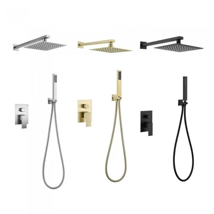 HS5002-A Modern brass wall-mounted shower system, luxurious hidden shower set