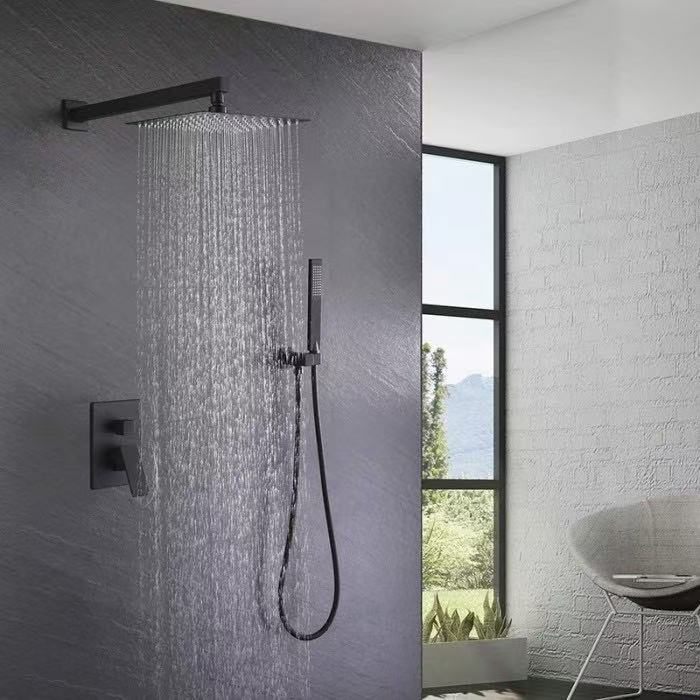 HS5002-A Modern brass wall-mounted shower system, luxurious hidden shower set