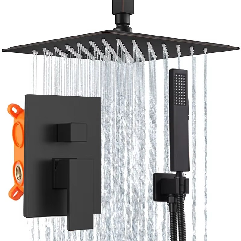 HS5002-B Modern brass wall-mounted shower system, luxurious hidden shower set