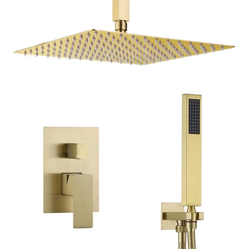HS5002-B Modern brass wall-mounted shower system, luxurious hidden shower set