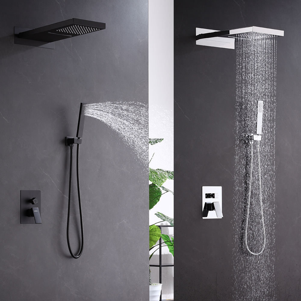 HS5003 Modern brass wall-mounted shower system, luxurious hidden shower set
