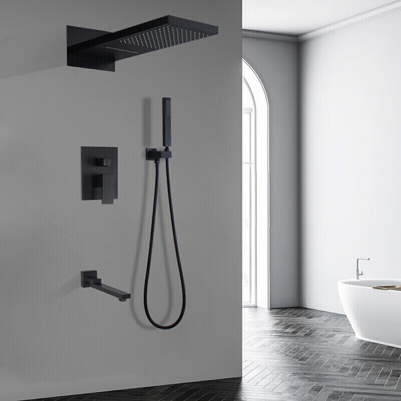 HS5004 Modern brass wall-mounted shower system, luxurious hidden shower set
