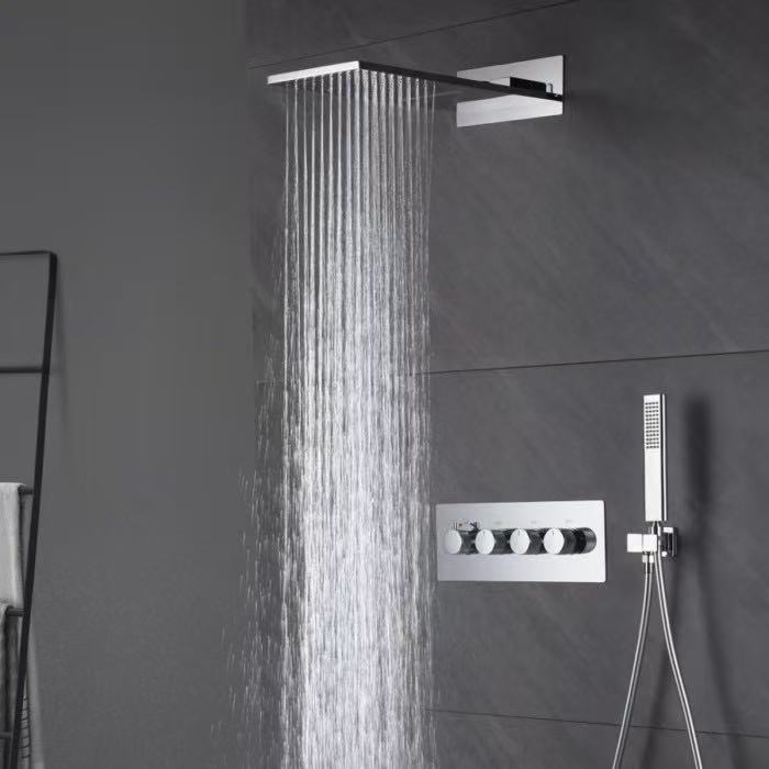 HS5007 Modern brass wall-mounted shower system, luxurious hidden shower set