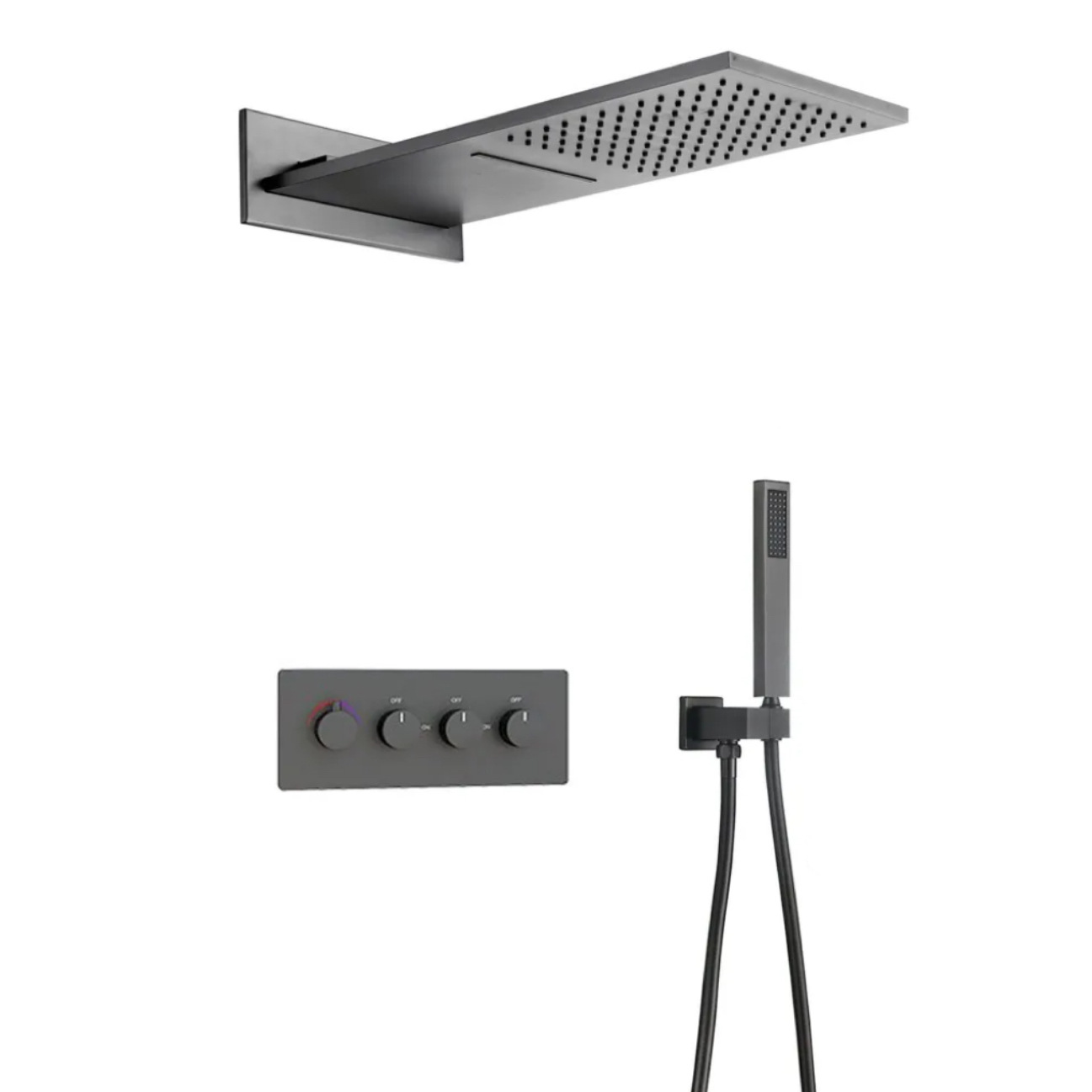 HS5007 Modern brass wall-mounted shower system, luxurious hidden shower set