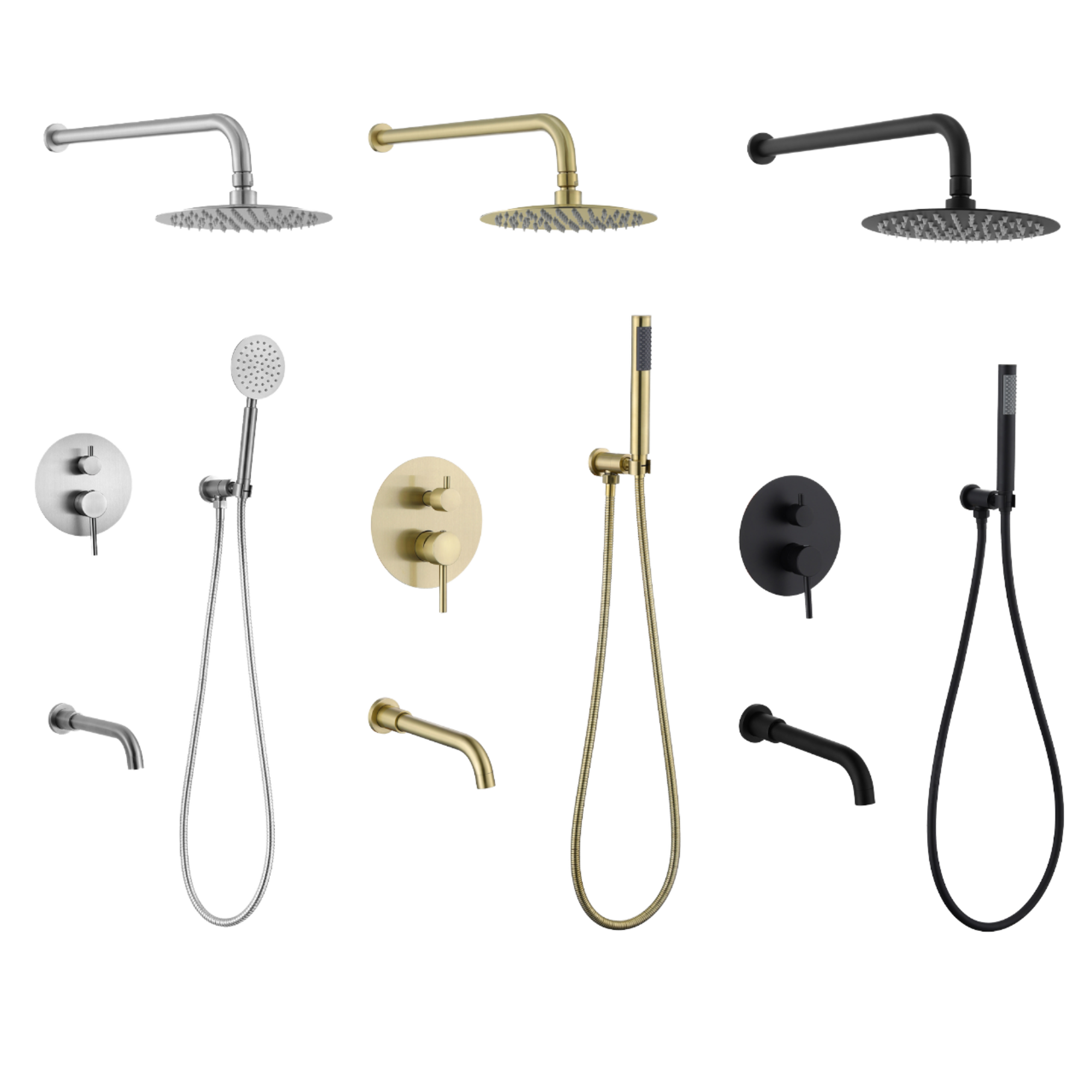 HS5008-A Modern brass wall-mounted shower system, luxurious hidden shower set