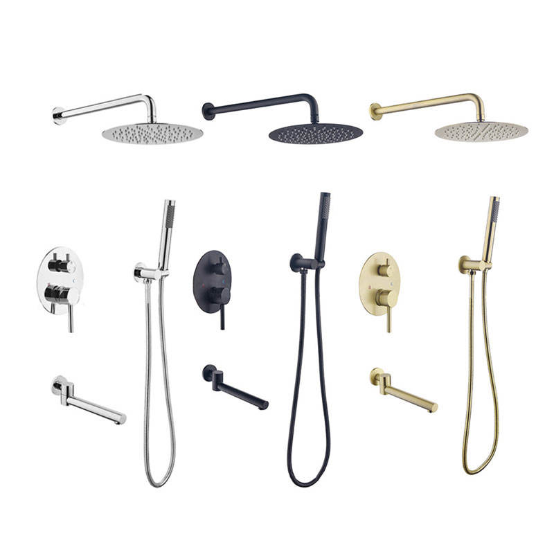 HS5008-B Modern brass wall-mounted shower system, luxurious hidden shower set
