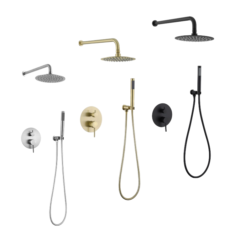 HS5009-A Modern brass wall-mounted shower system, luxurious hidden shower set