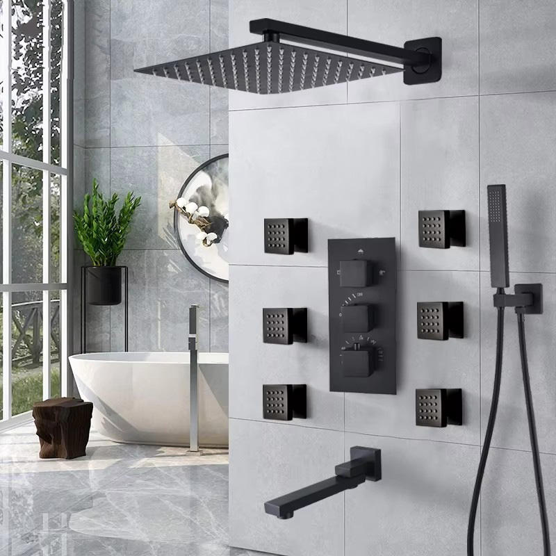 HS5011 Modern brass wall-mounted shower system, luxurious hidden shower set