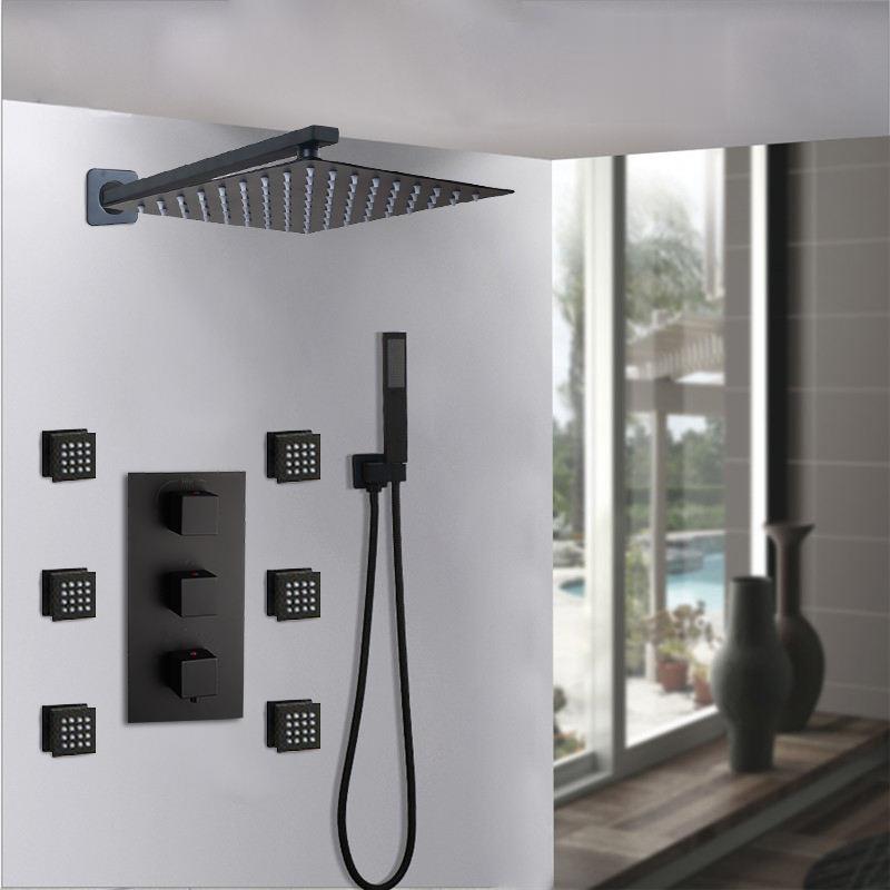 HS5013-A Modern brass wall-mounted shower system, luxurious hidden shower set