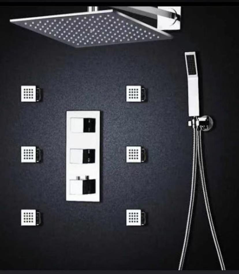 HS5013-A Modern brass wall-mounted shower system, luxurious hidden shower set