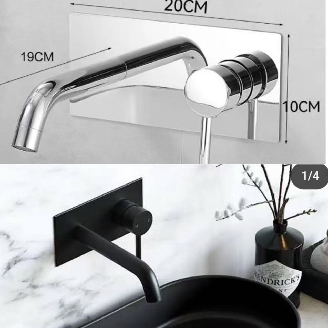 HB3002 Luxurious modern design Brass concealed hot and cold wash basin faucet