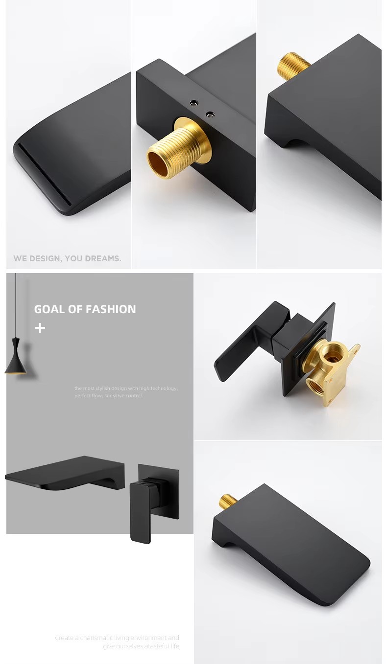 HB3006 Luxurious modern design Brass concealed hot and cold wash basin faucet