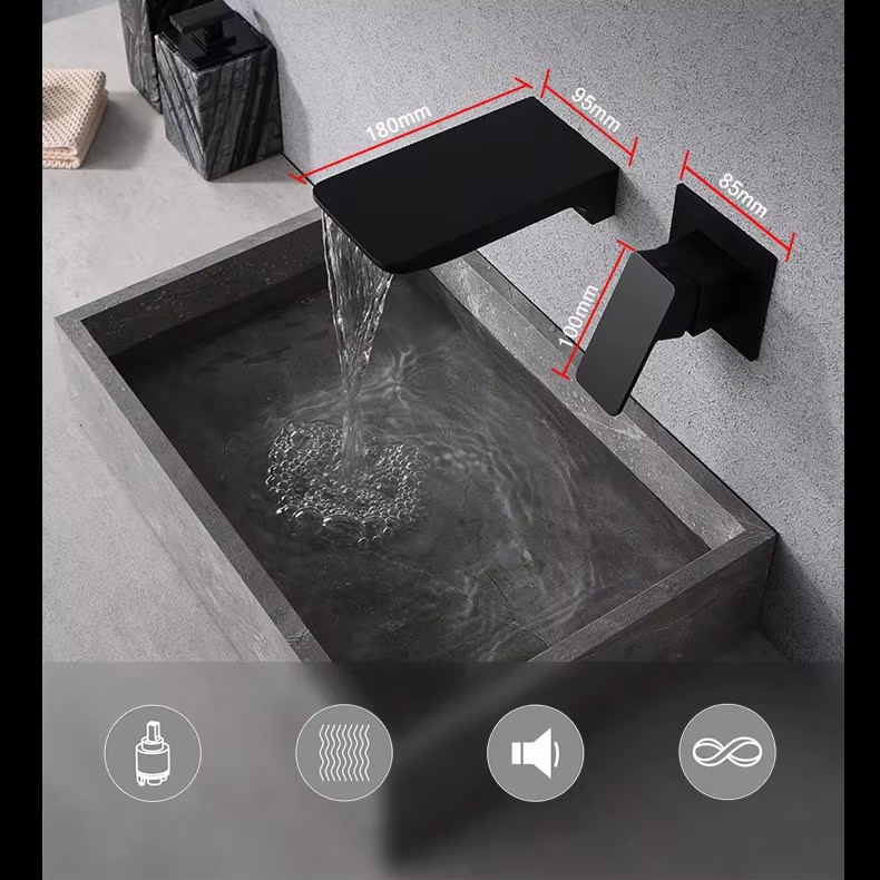 HB3006 Luxurious modern design Brass concealed hot and cold wash basin faucet