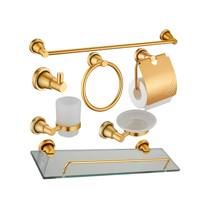 8300 series of classic brushed bathroom accessories 7 sets