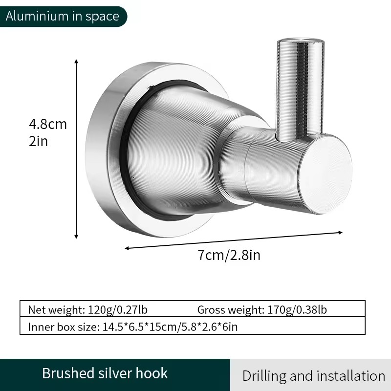 8300 series of classic brushed bathroom accessories Hook